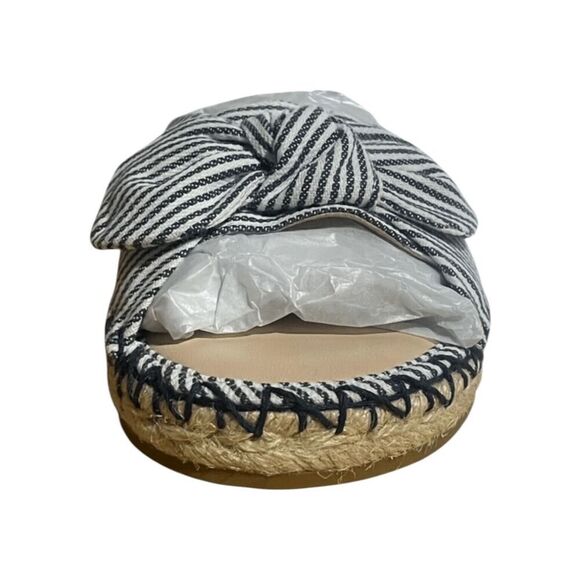 Kate Spade Saltie Shore Espadrille Blue/White Slip On Slide Sandal Sz 8B - Picture 2 of 8